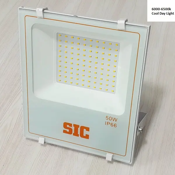 SIC 50W LED SMD Flood Light - Waterproof IP67, Power Factor 0.9, CRI>80, Outdoor Security for Home, Office, Warehouses, Factories, Garden (AC 85-265V) 3000-6500k