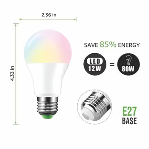 SIC LED 12W E27 RGB 7 Multi Color Auto Color Changing Light Bulb - Image 2