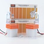 sun switch with photocell sensor orange and white color