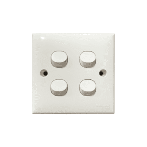 4-gang switch plate white square