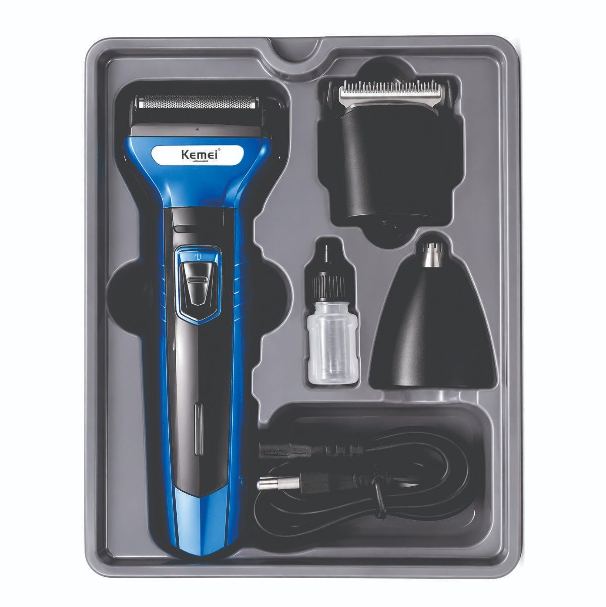 Kemei KM-6330 3 in 1 Rechargeable Grooming Kit for Men – Hair Clipper, Beard Trimmer & Nose Trimmer - Image 4