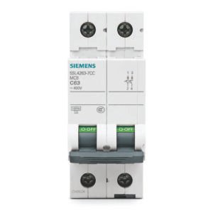 Siemens 63A Double Pole MCB C63 10kA 5SL4263-7CC