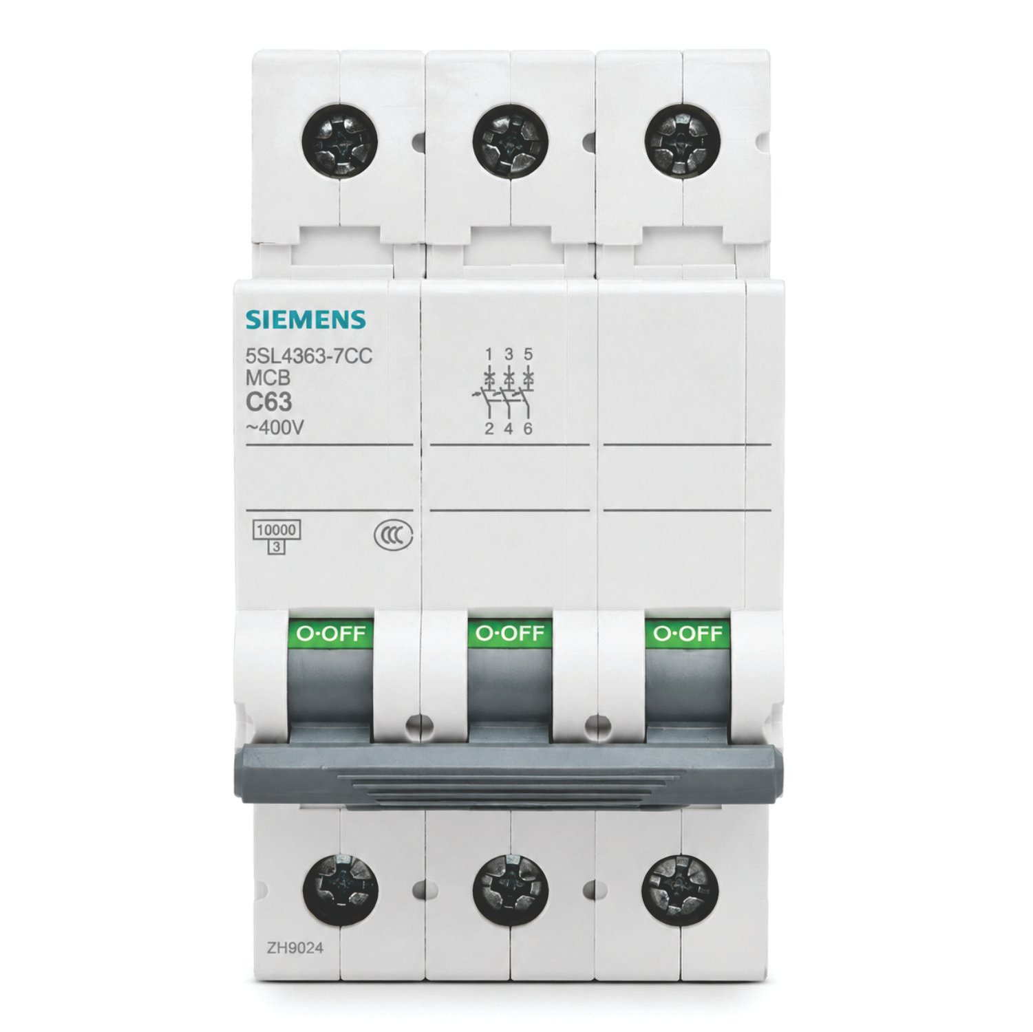 Siemens 63A Triple Pole MCB C63 10kA 5SL4363-7