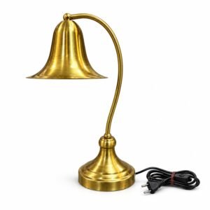 antique gold bell shade table lamp