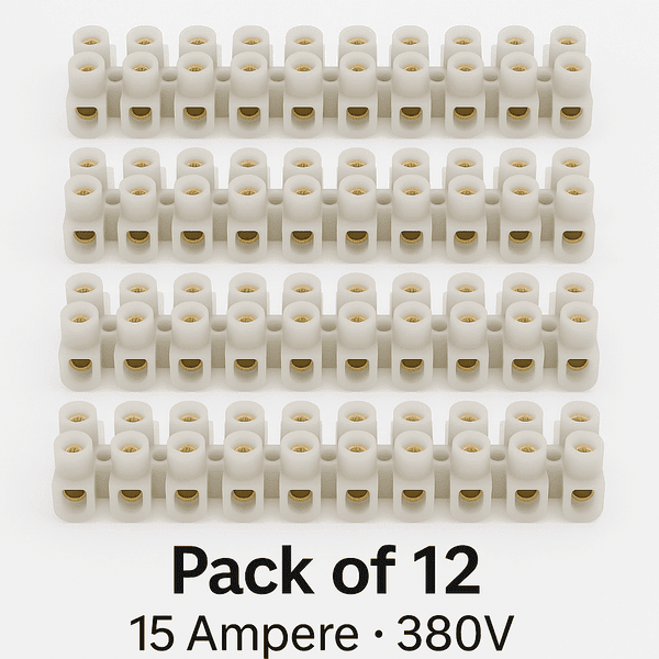 12 Way Terminal Block Connector – 15A Brass Screw Strip for Electrical Wiring - Image 7