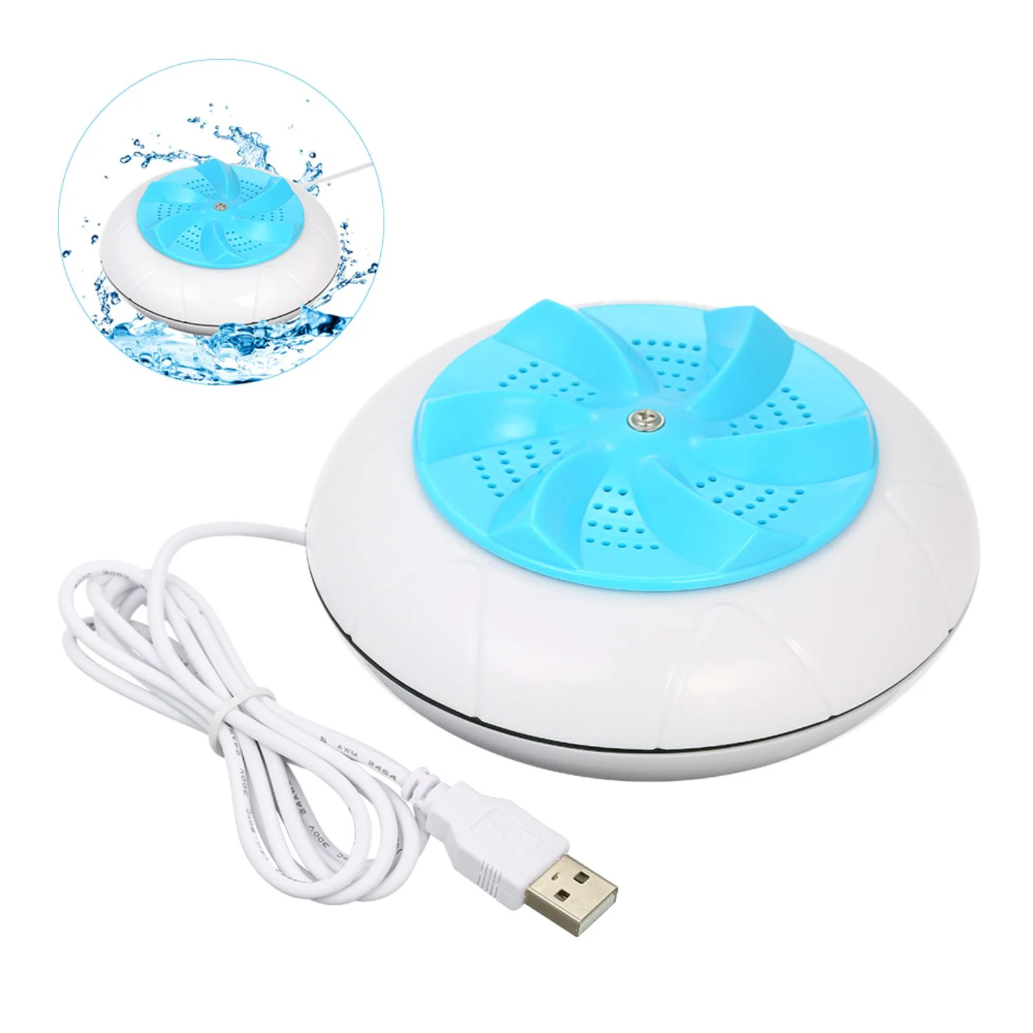 Mini Portable Ultrasonic Turbine Washing Machine Turner USB Powered