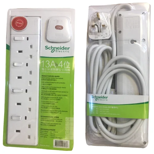 Schneider Electric 4-Socket Extension Lead with 3 Meters Cable