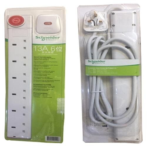 Schneider Electric 6-Socket Extension Lead with 3 Meters Cable