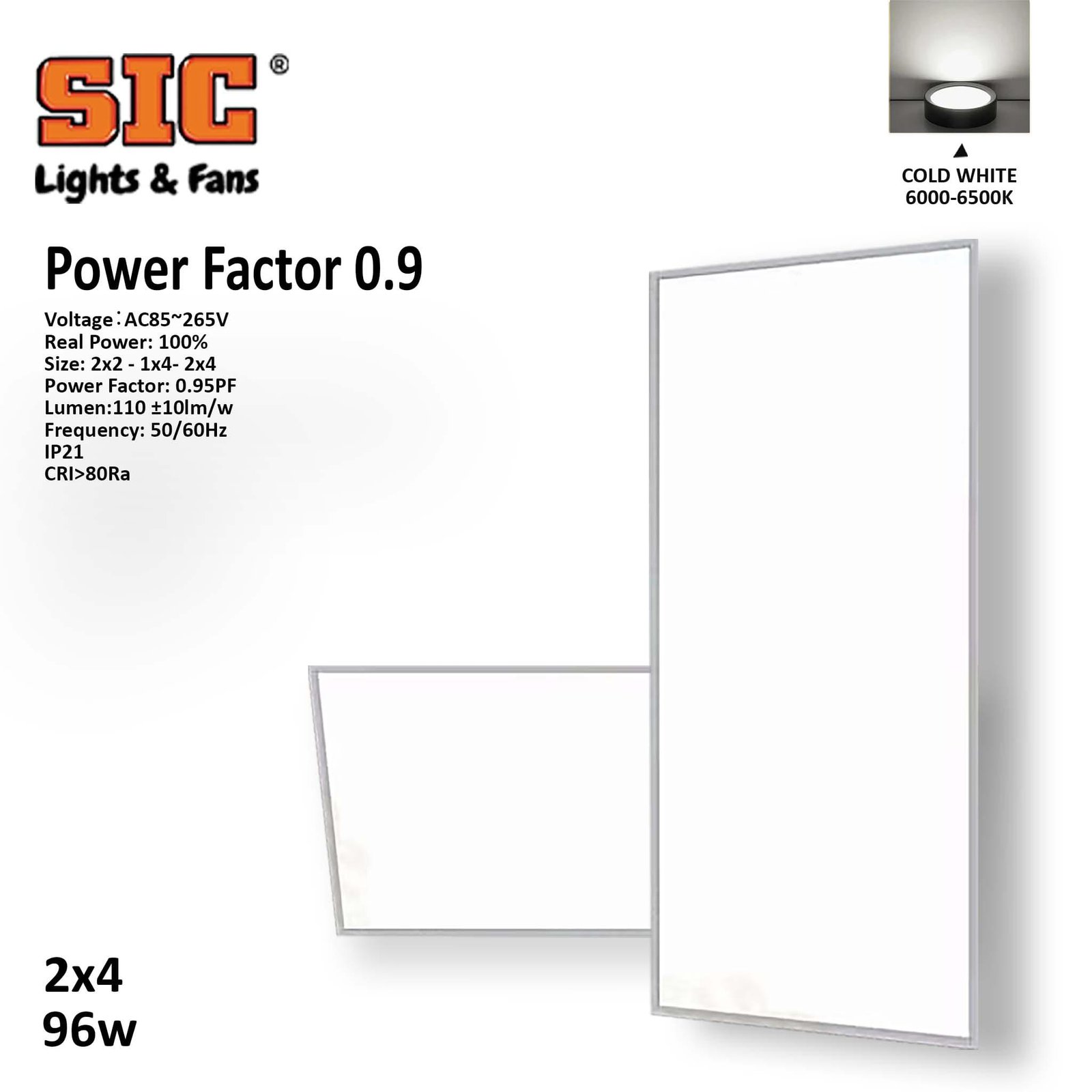 SIC LED SMD Panel Light Ceiling Light 2×4 96W