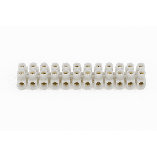 12 Way Terminal Block Connector – 15A Brass Screw Strip for Electrical Wiring