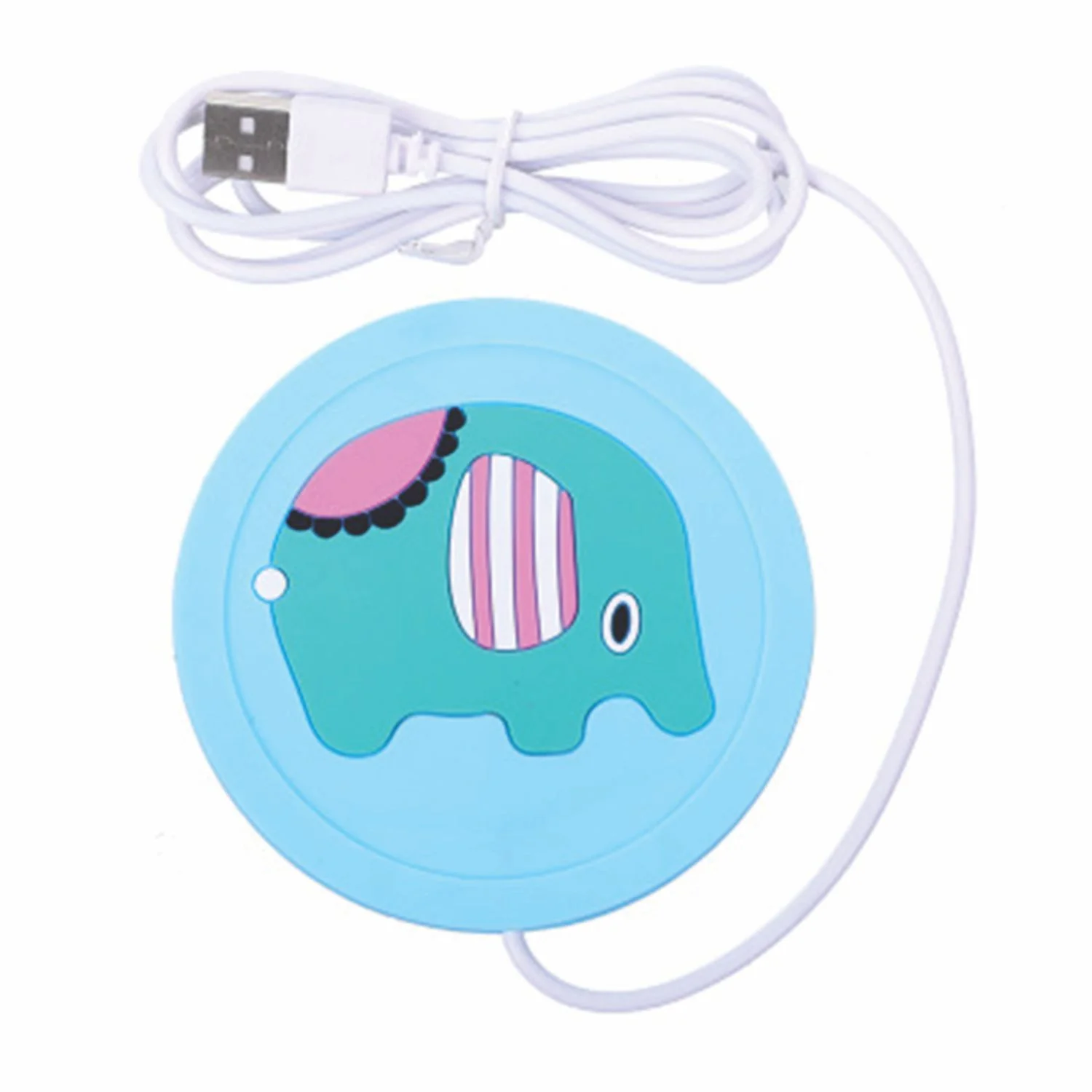 USB Electric Heating Coaster Mugs Drink Warmer Heated Pad Silicone Heater Cute Cartoon Warmer Cup Pad Hot Drinks Beverage Cup Mat Silicone Heater for Milk Tea Coffee Mug