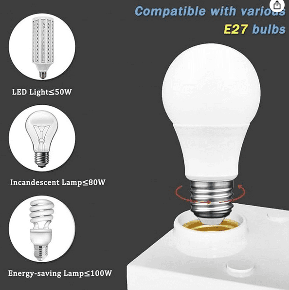 SIC AC110-240V Black PIR Automatic Human Body Infrared IR Sensor Lamp Holder E27 LED Bulb Detector Up to 100W Rated load Wall Pavement/Mounted Switch for Garden Home Workplace Warehouse Factory for safety and security - Image 5
