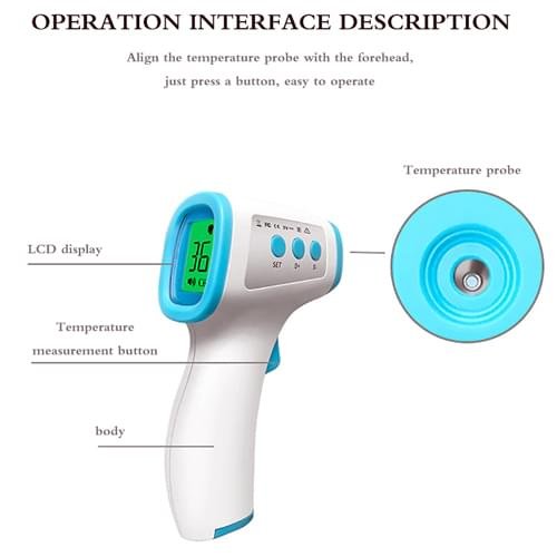 Digital Infrared Thermometer Body Temperature Non-Contact Forehead Body Surface Thermometer - Image 3