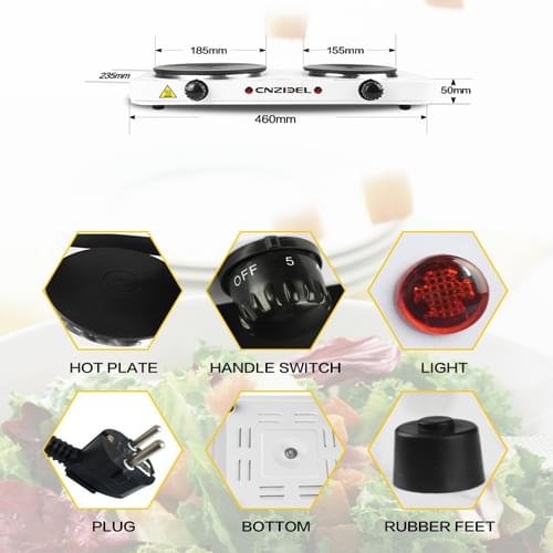 Electrical Double Hot Plate for Cooking CNZIDEL 2025A - Image 3