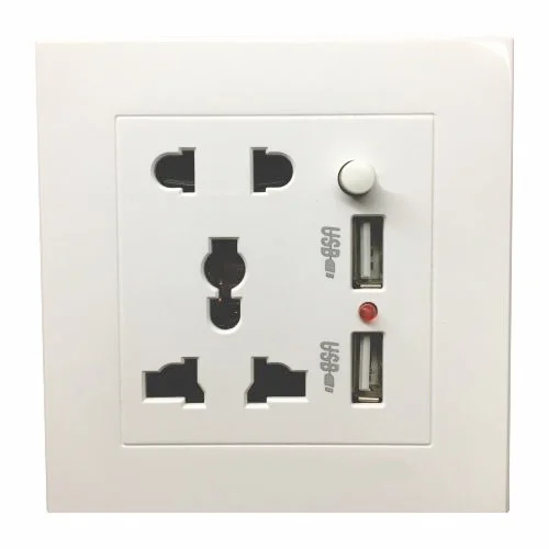 3in1 Multi Function Wall Socket+Double USB Charging Ports