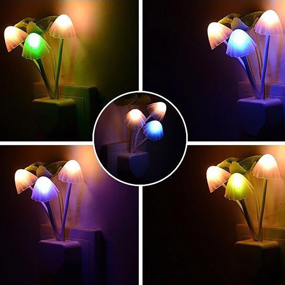 LED Sensor Mushroom Night Light Indoor Plug-in Wall Light LED Color Changing Light for Bedroom, Bathroom, Kitchen and Stairs - Image 5