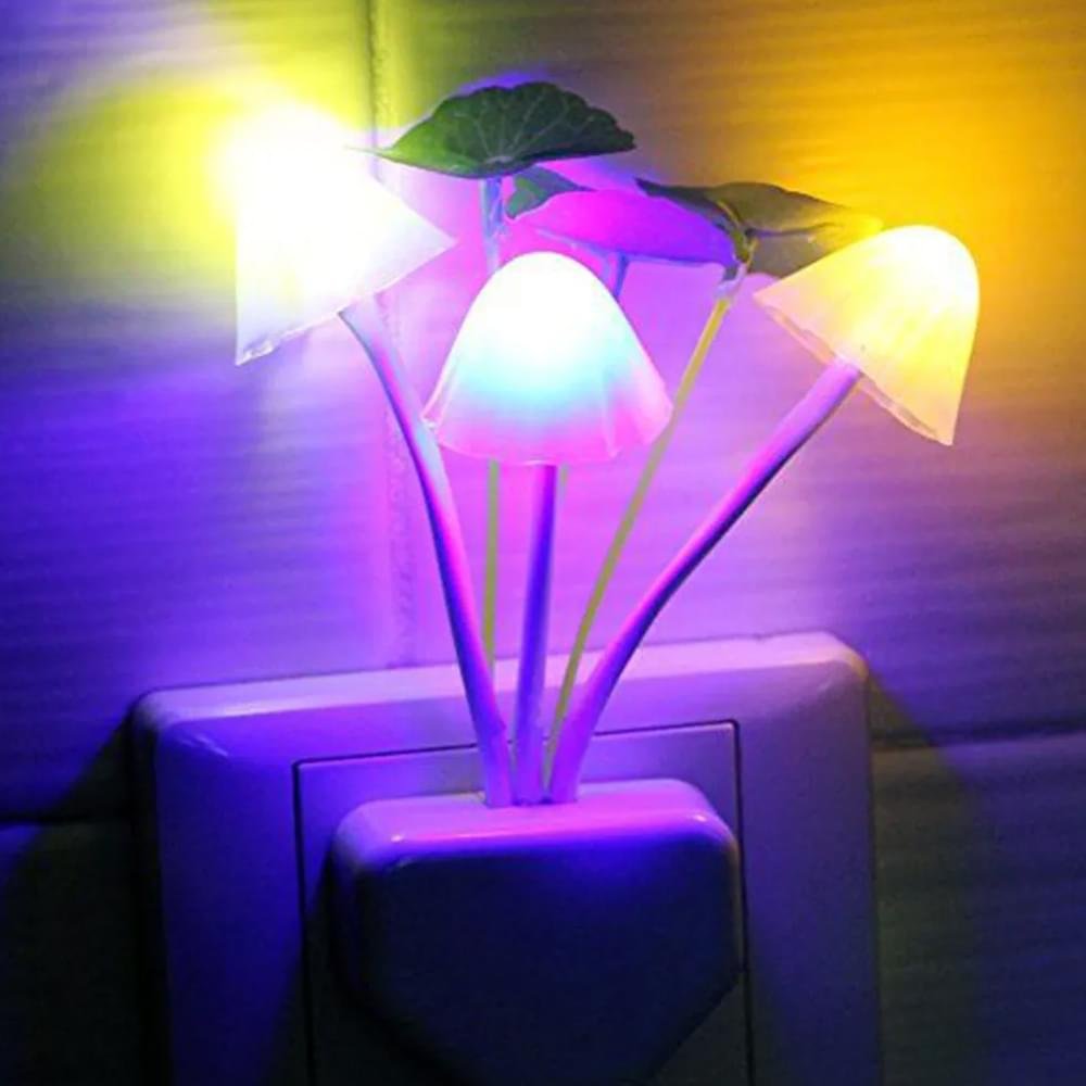 LED Sensor Mushroom Night Light Indoor Plug-in Wall Light LED Color Changing Light for Bedroom, Bathroom, Kitchen and Stairs - Image 3