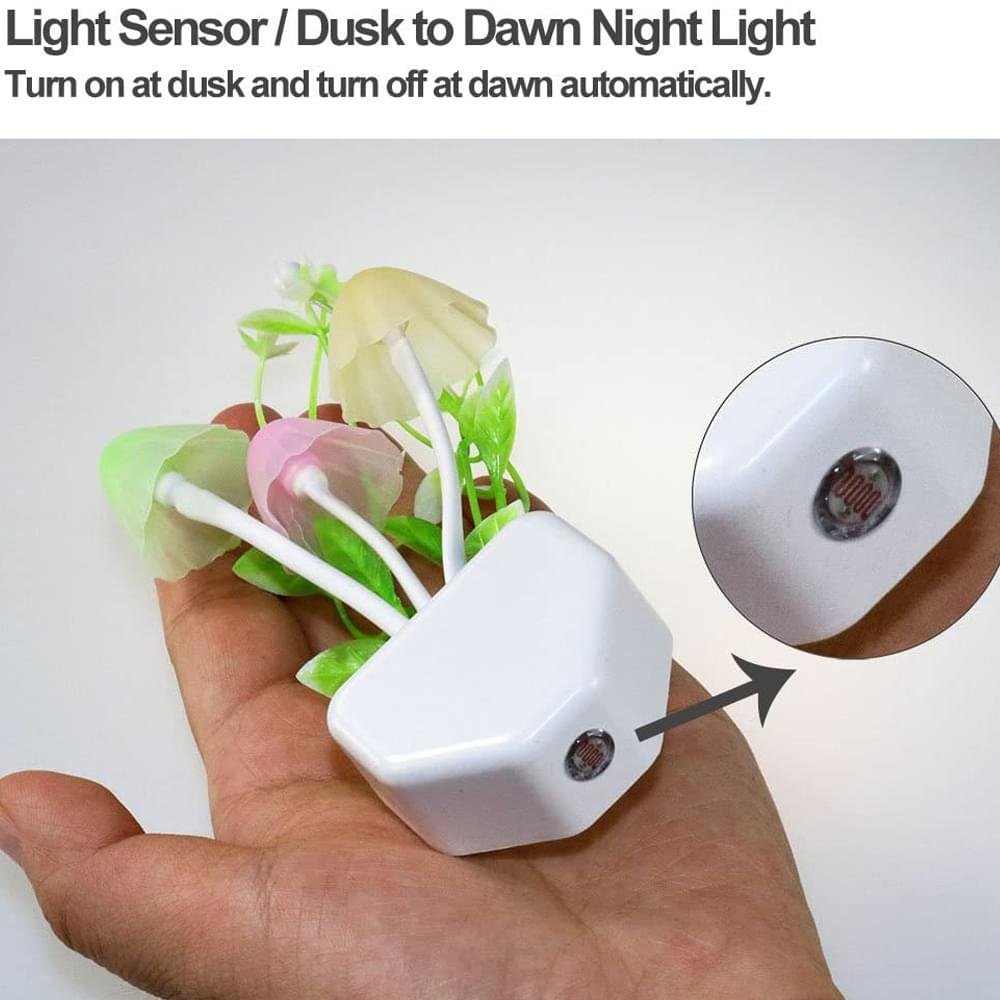 LED Sensor Mushroom Night Light Indoor Plug-in Wall Light LED Color Changing Light for Bedroom, Bathroom, Kitchen and Stairs - Image 2