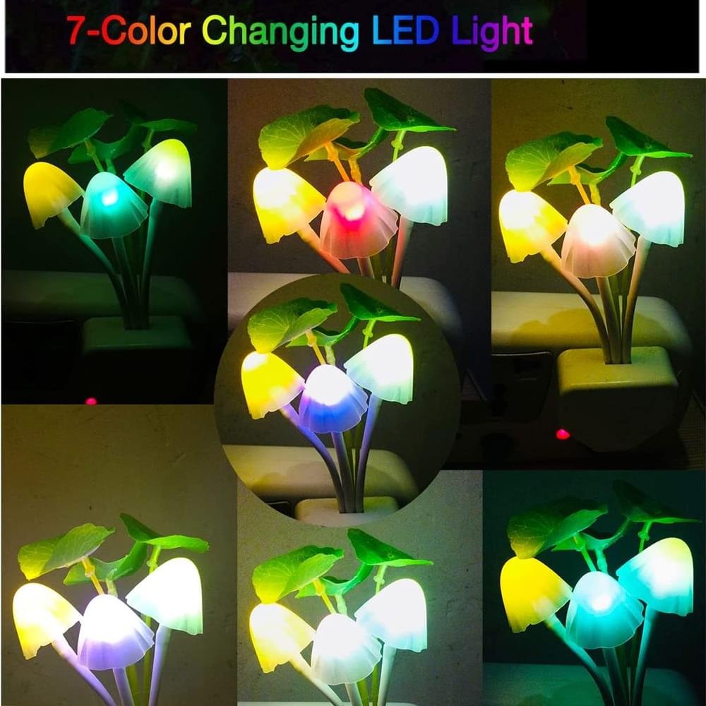 LED Sensor Mushroom Night Light Indoor Plug-in Wall Light LED Color Changing Light for Bedroom, Bathroom, Kitchen and Stairs - Image 6
