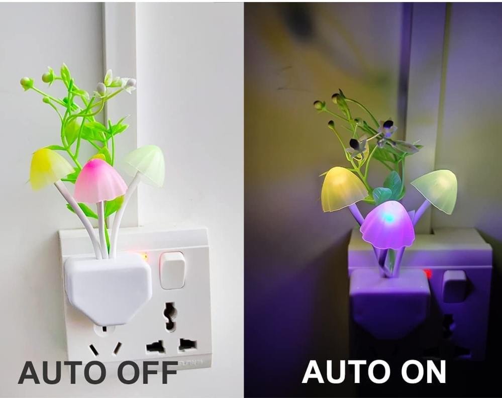 LED Sensor Mushroom Night Light Indoor Plug-in Wall Light LED Color Changing Light for Bedroom, Bathroom, Kitchen and Stairs - Image 4