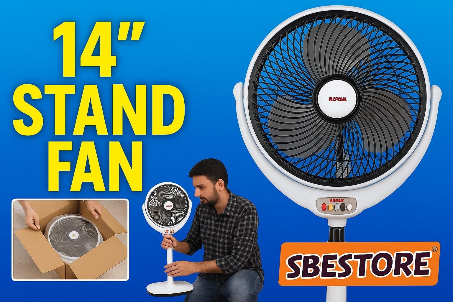 Royal Louver Pedestal Fan 14 Inch – Copper White | Pure Copper Motor - Image 6