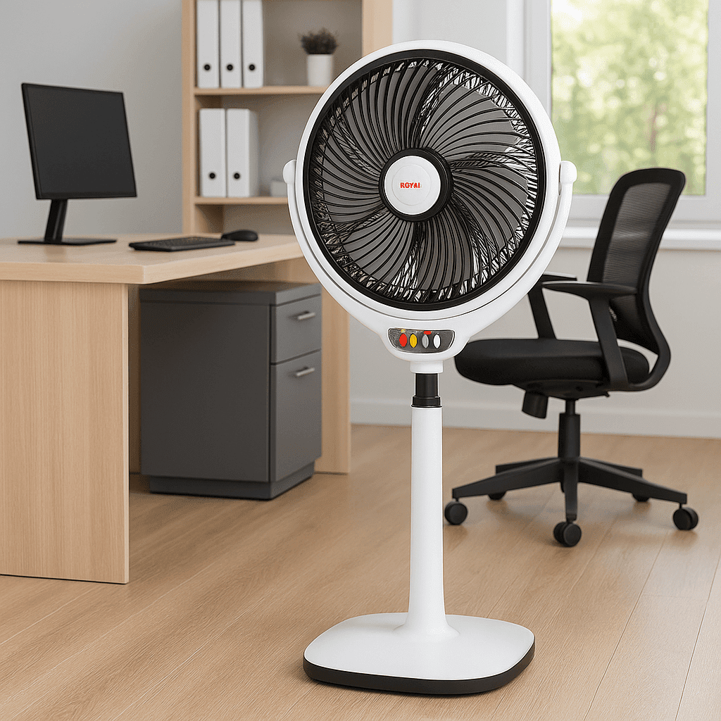 Royal Louver Pedestal Fan 14 Inch – Copper White | Pure Copper Motor - Image 2