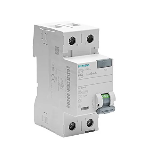 Siemens Earth Leakage Circuit Breaker 2 Pole 63AMP