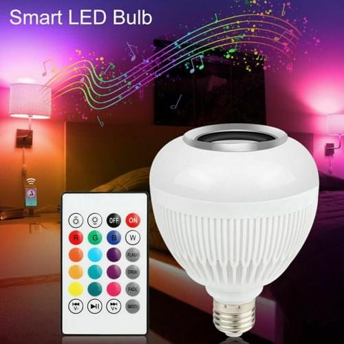 Smart LED RGB Bluetooth Speaker Bulb 12W E27 Multi Color Changing Light Bulb with Remote Control - Image 3