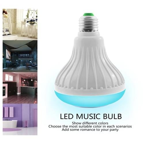 Smart LED RGB Bluetooth Speaker Bulb 12W E27 Multi Color Changing Light Bulb with Remote Control - Image 2