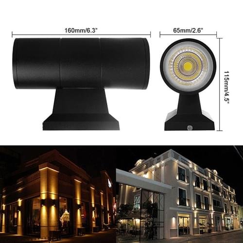 LED COB Wall Fixture Light Up Down Dual-Head Cylinder Waterproof - Image 4