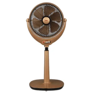 louver pedestal fan copper and brown color