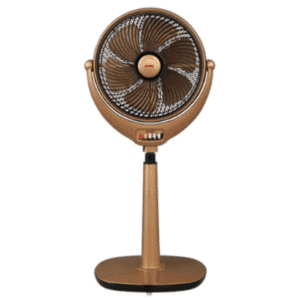 louver pedestal fan copper and brown color