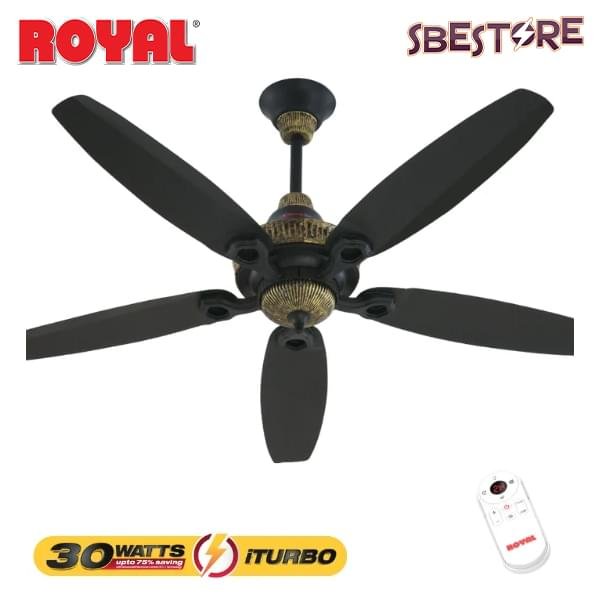 Royal Ceiling Fan 56 inch Ornament Turbo 30 Watt Copper - Image 2