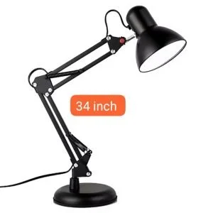 Black Colour Adjustable Aesthetic Study Table Desk Lamp 3ft