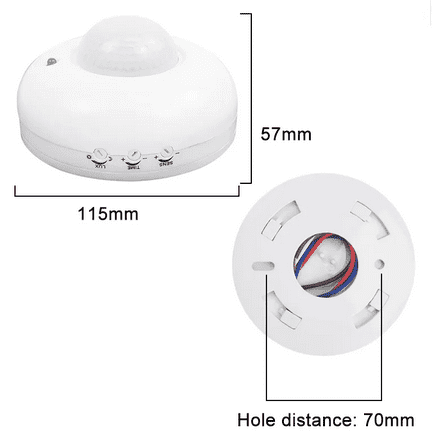 SIC Ceiling Wall 360 Degree Intelligent PIR Motion Sensor Light Switch with adjustable Smart Automatic on/off Function AC 110V -240V for Home, Offices and shops for security and electricity saving - Image 5