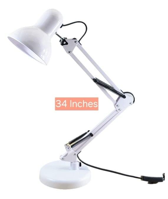 SIC Green Colour Adjustable Aesthetic Study Table Desk Lamp 3ft Approx. Flexible Metal Swing Arm 360 rotation E27 eye protection Decoration Simple Modern Ornaments Creative Bedroom Bedside Study Office Bedroom Reading Lamp with Heave Base - Image 2
