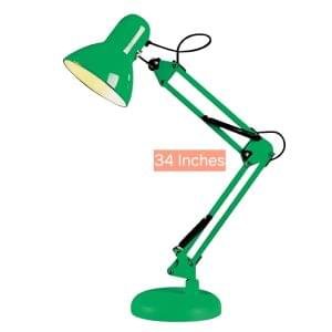 SIC Green Colour Adjustable Aesthetic  Study Table Desk Lamp  3ft Approx. Flexible Metal Swing Arm 360 rotation E27 eye protection Decoration Simple Modern Ornaments Creative Bedroom Bedside Study Office Bedroom Reading Lamp with Heave Base