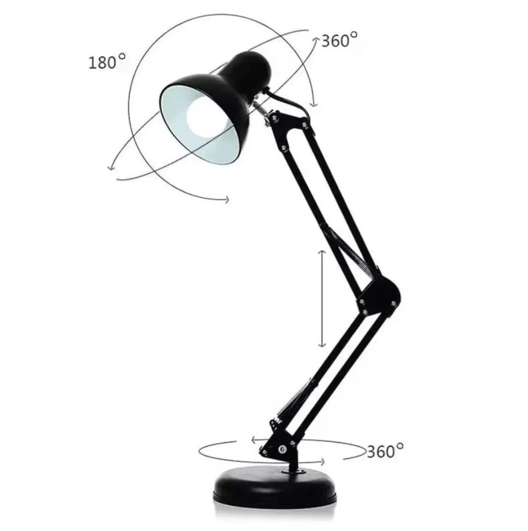 SIC White Colour Adjustable Aesthetic Study Table Desk Lamp 3ft Approx. Flexible Metal Swing Arm 360 rotation E27 eye protection Decoration Simple Modern Ornaments Creative Bedroom Bedside Study Office Bedroom Reading Lamp with Heave Base - Image 6