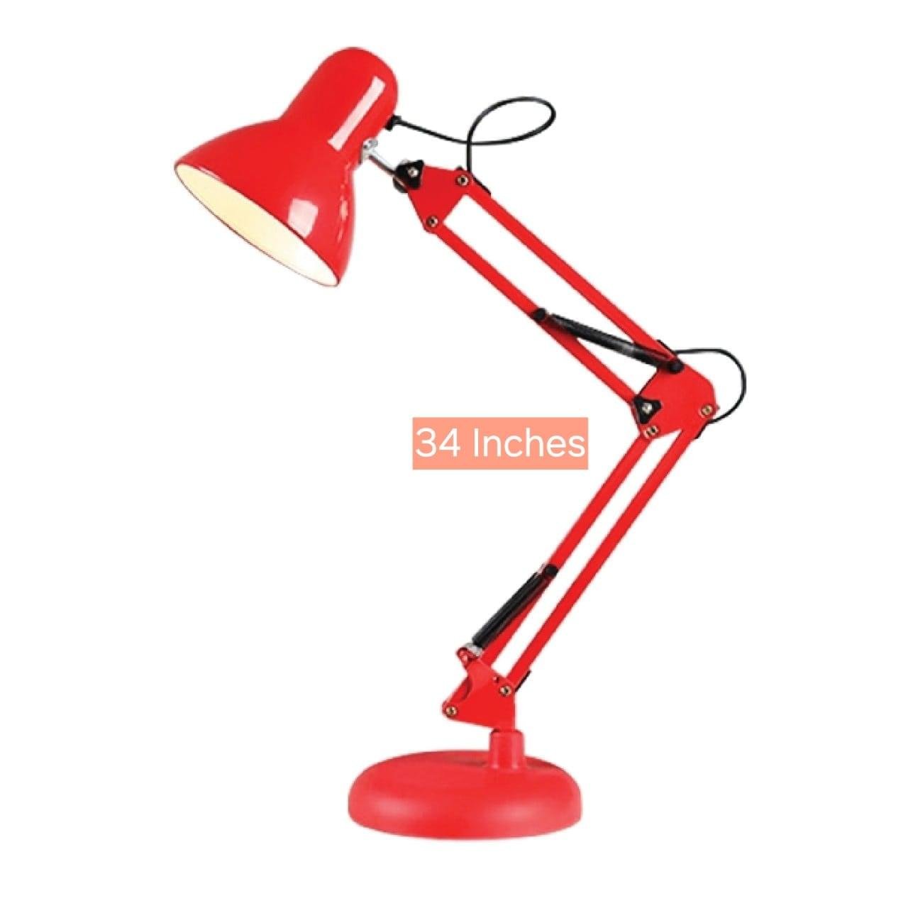 SIC White Colour Adjustable Aesthetic Study Table Desk Lamp 3ft Approx. Flexible Metal Swing Arm 360 rotation E27 eye protection Decoration Simple Modern Ornaments Creative Bedroom Bedside Study Office Bedroom Reading Lamp with Heave Base - Image 2