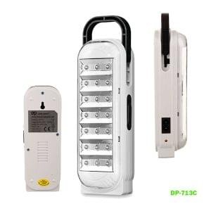 white body emergency light with black handle and switch