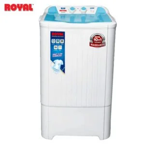 royal washing machine white body with sky blue top