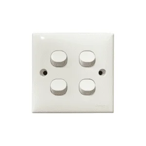 4-gang switch plate white square