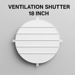 round metal shutter white 18 inch