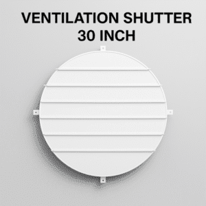 round metal shutter 30 inch white