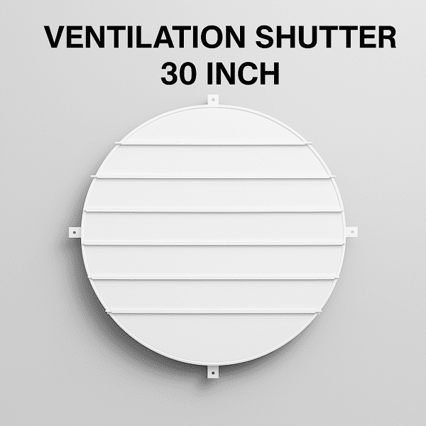 round metal shutter 30 inch white