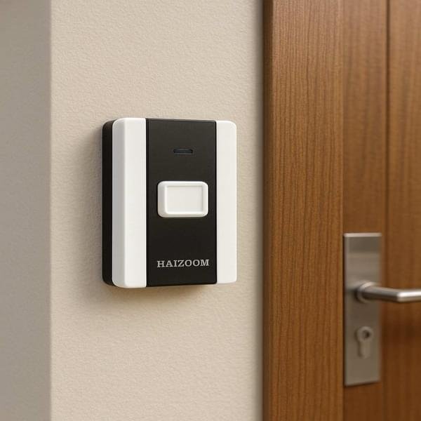 wireless door bell button black and white color