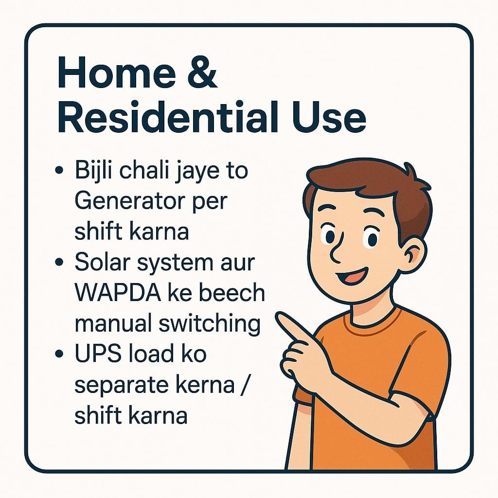 Millat Change Over 2 Pole 15Amp DP Switch